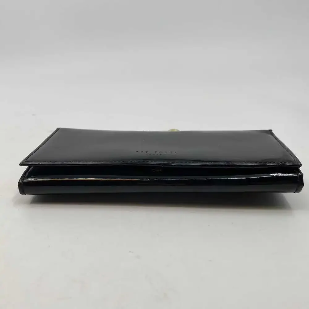 Ted Baker Black Patent Leather Clutch Wallet | Classic Style